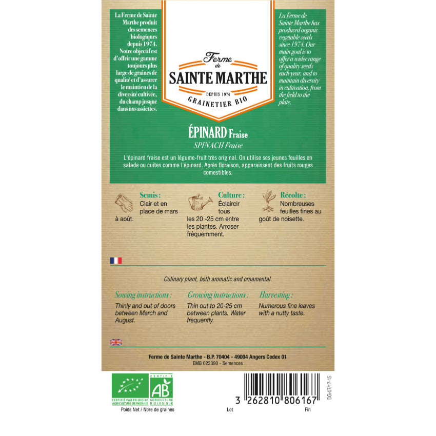 Epinard Fraise bio